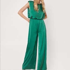 High neck cowl back jumpsuit